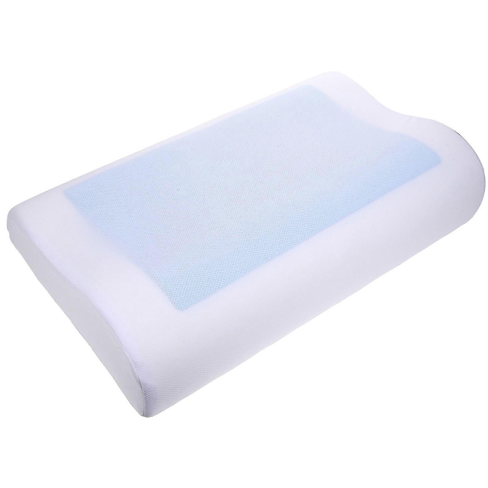 Blue Pillow for Sleeping with Memory Cotton Medium Softness Contoured All