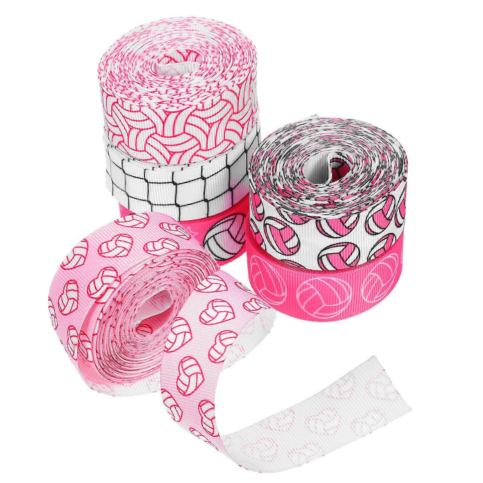 Sports Themed Ribbon 6Pcs Grosgrain With Soft Texture For DIY Crafting And Cheer Team Decoration Projects