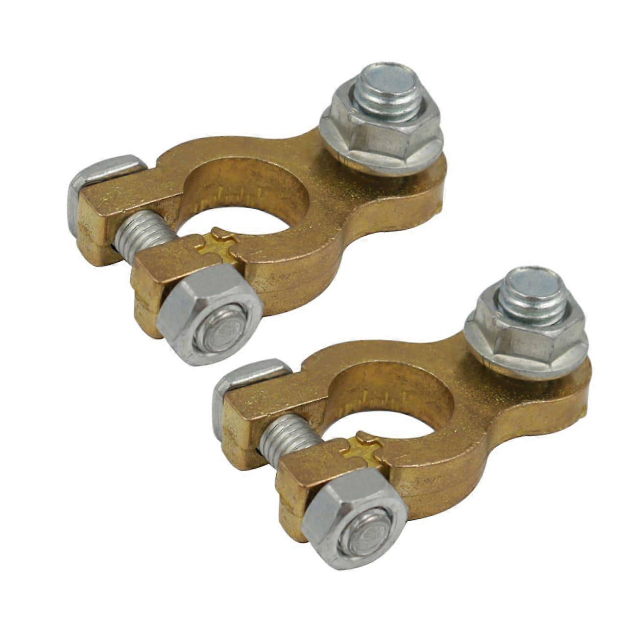 Battery Connector for Car Accessories - Brass Automatic Clamp Terminal, Positive Insulator, Compatible with Standard Car Cables