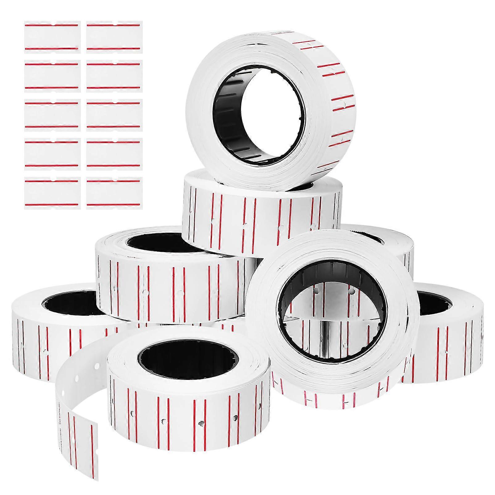10 Rolls White Double Price Marking Labels for Price Tagging Guns for Small Businesses and Supermarkets