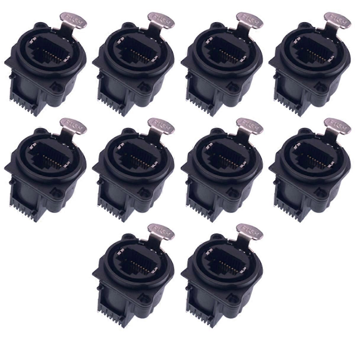 10pcs XLR RJ45 Socket Bent Needle Connector Square Shape PCB Panel Mount Chassis XLR Adapter Connec