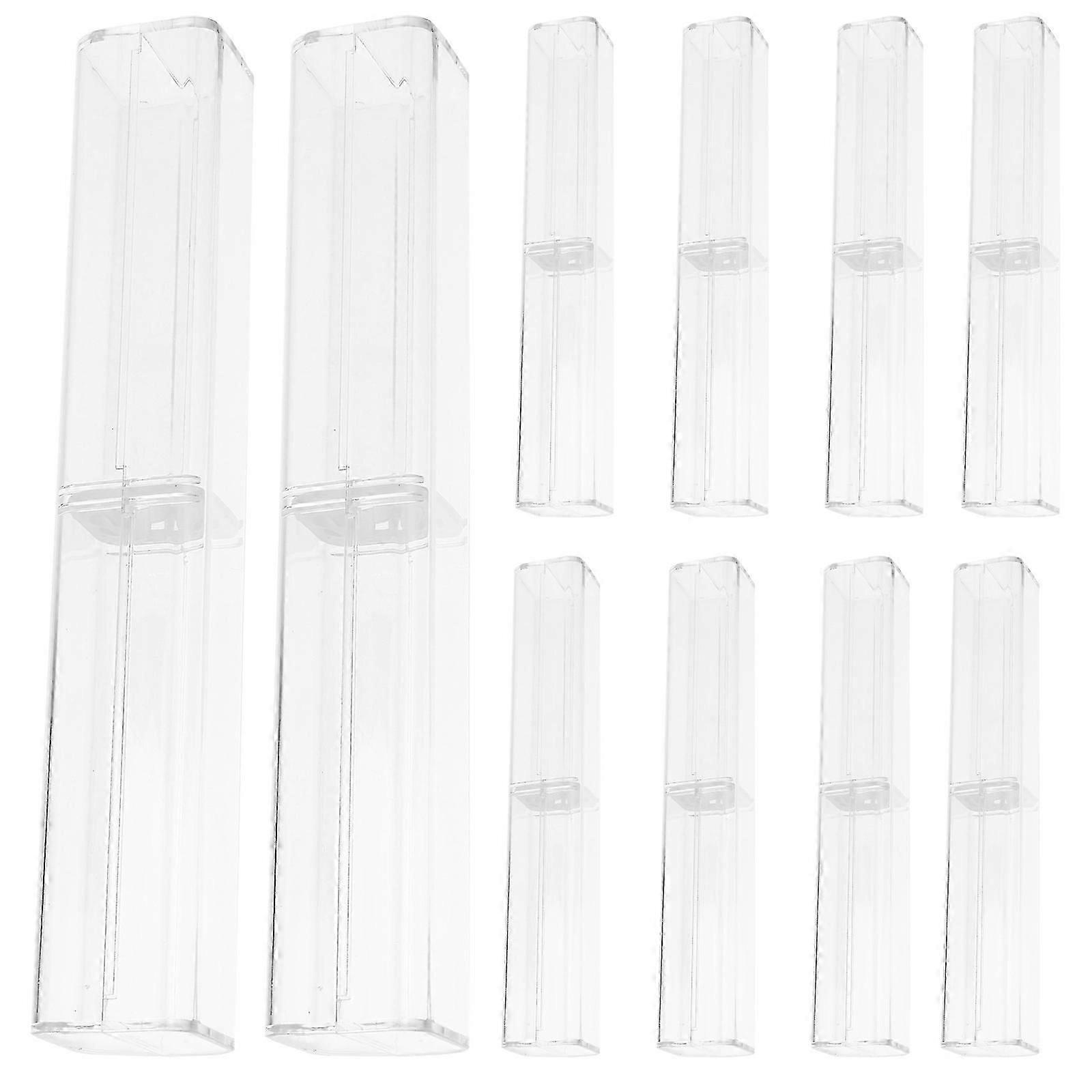 10pcs Pencil Cases Multi-function Pencil Storage Boxes Plastic Pencil Cases Students Pencil Boxes