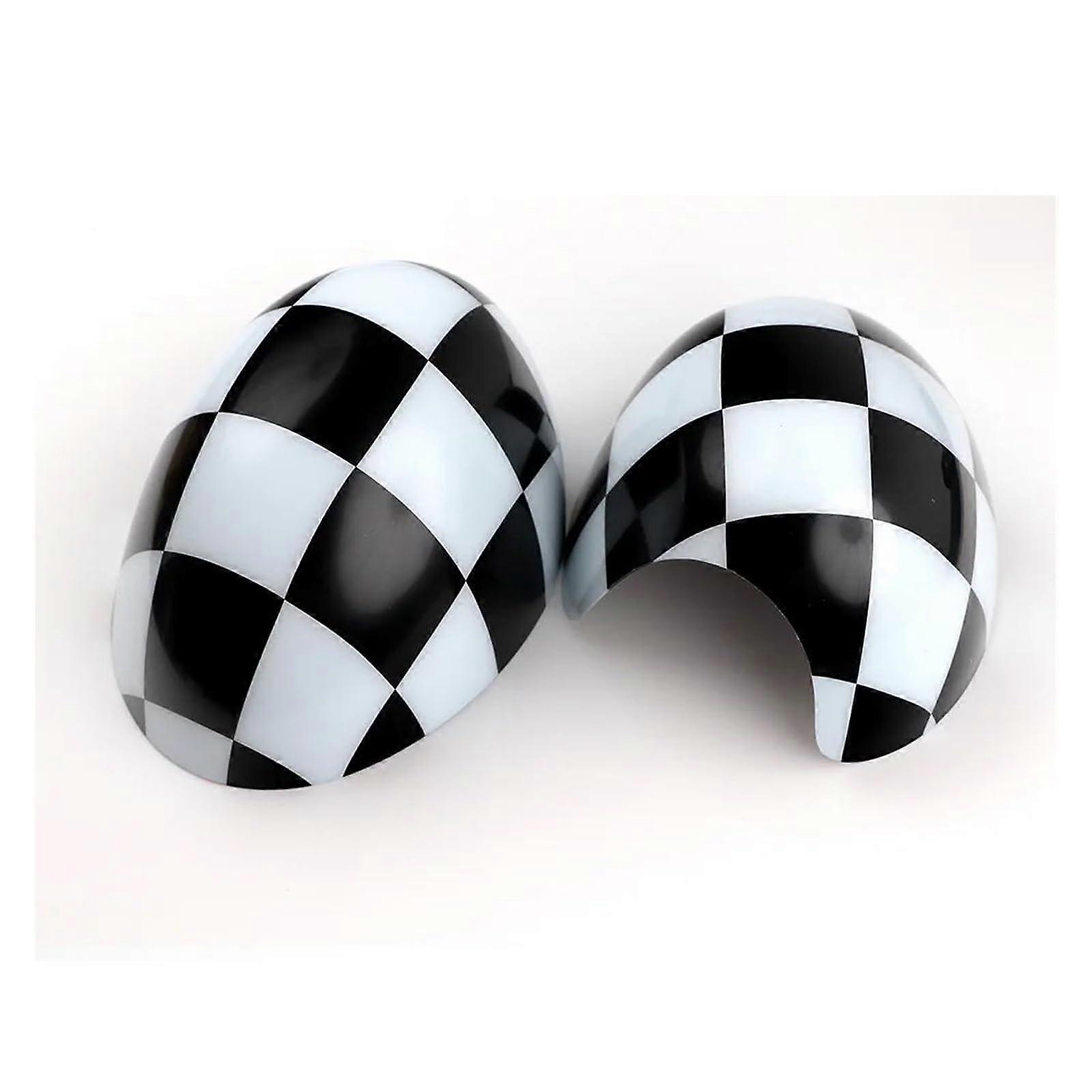 Rear View Mirror Cover For Mini Cooper R50 R52 R53 - 2-Piece Grid Color Wing Mirror Sticker Caps, Car Styling