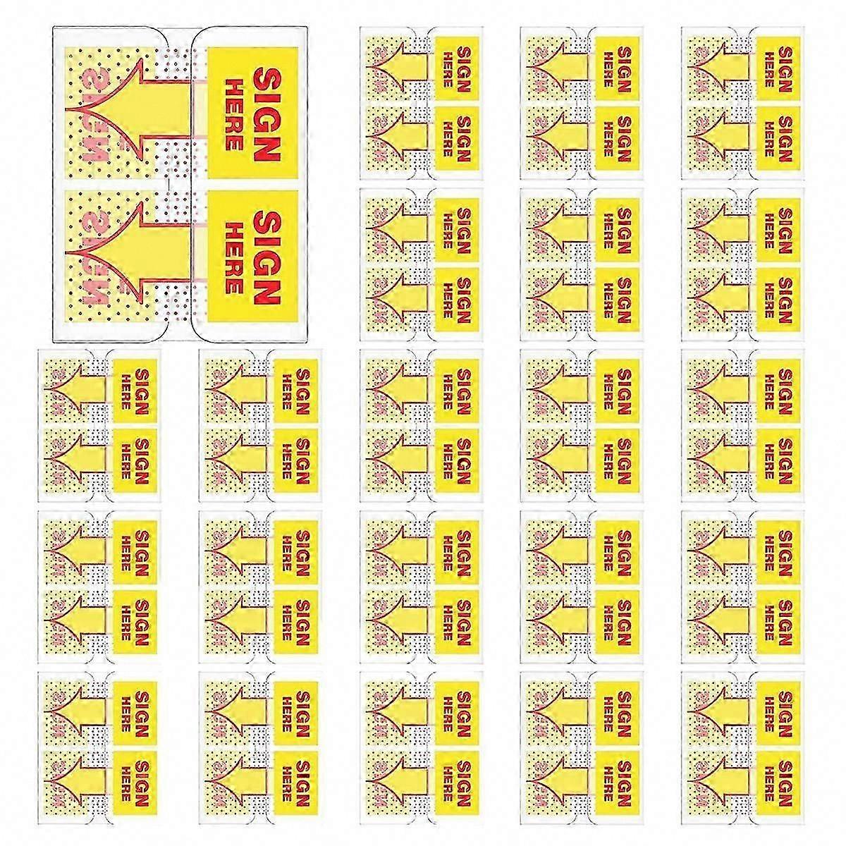 300PCS Sign Here Tabs with Dispenser - Arrow Flags for Documents, Sticky Notes, Sign Here Stickers