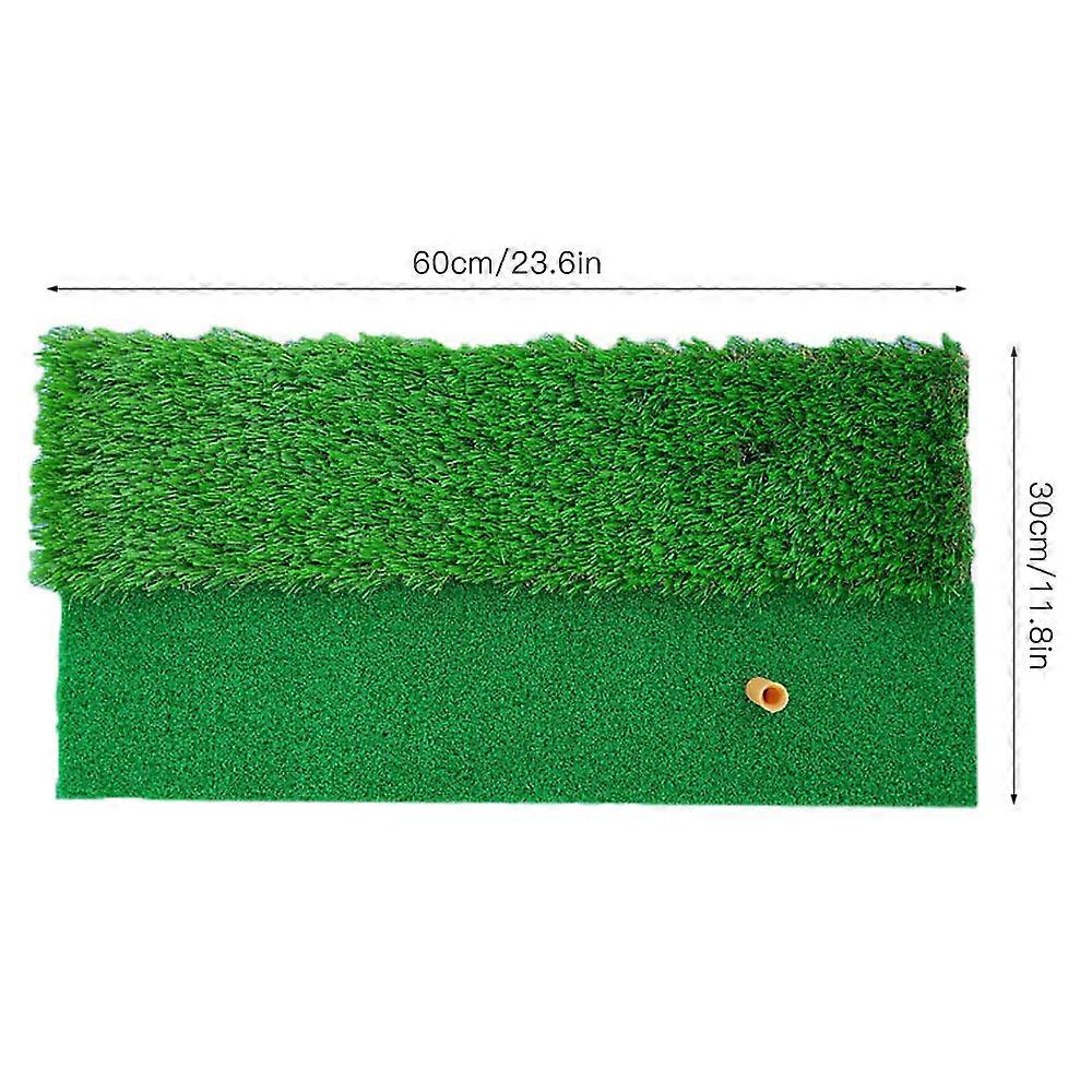 Durable 60x30cm Golf Practice Mat with Tee Green Grass Pad