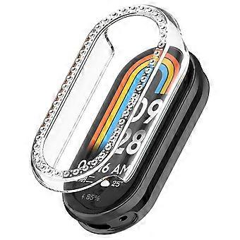 For Xiaomi Smart Band 10 Ceramic/9 Ceramic/8 Clear Watch Case Rhinestone Decorative Hollow Design