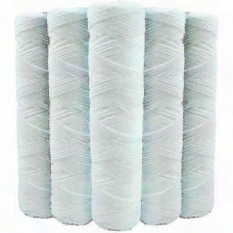 Set of 5 Coiled Water Filter Cartridges, 9-Inch Anti-Sediment, 3/4-5 Microns, Compatible with 10-Inch Filters, Made in France