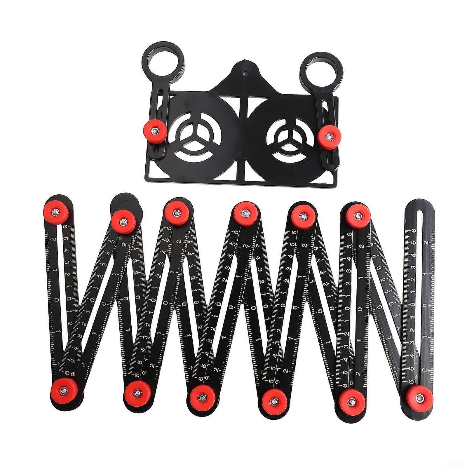 Multi Fold Ruler With Six, Nine, Or Twelve Folding Angles For Applications, 12 Fold Ruler