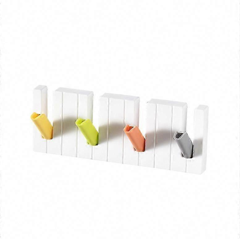 Wall Mount Coat Rack with Foldable Hooks, Multi-Purpose Storage for Keys, Towels, and Clothes, Space-Saving Behind-Door Organizer