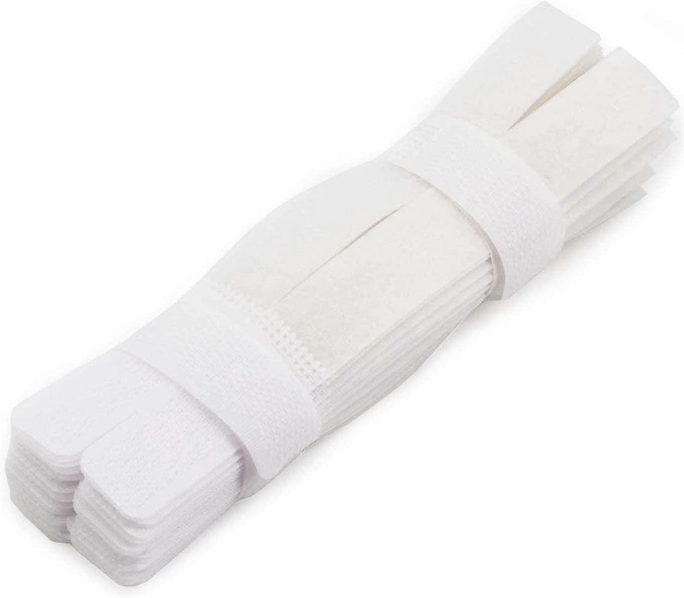 50pcs Cable Ties Reusable Fastening Wire Organizer Cord Rope Holder 7 Inch (White)
