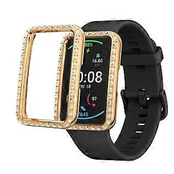 Strass Dekor Schutzhülle Galvanik Hard PC Rahmen für Huawei Watch Fit - Roségold