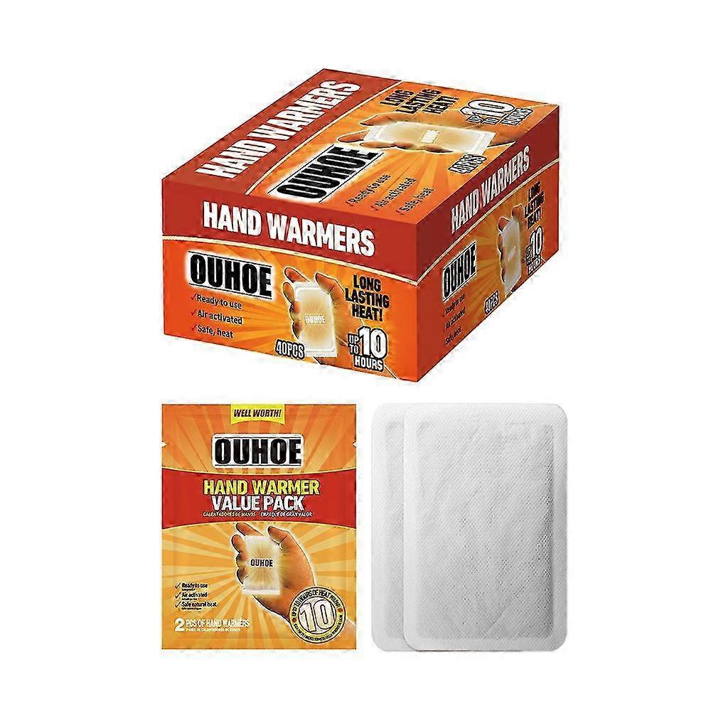 40pcs Portable Self Heating Pads Hand Warmers for Waist Abdomen Care