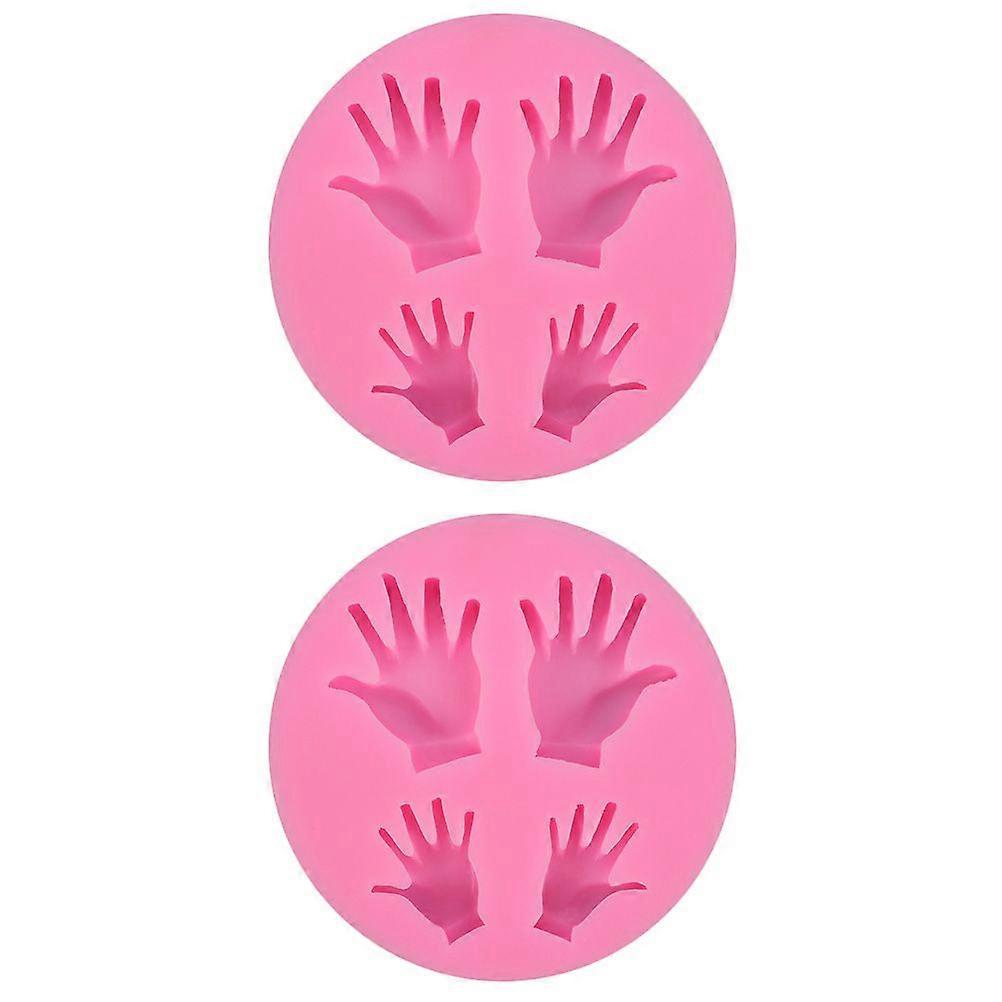 2pcs Funny Palm-shaped Chocolate Baking Molds Fondant Cake Molds for DIY Use