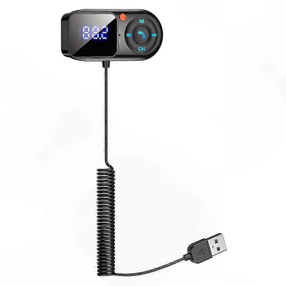 Bluetooth 5.0 FM Transmitter Car MP3 Player with LCD Display USB Charger AUX Audio Adapter Hands-Free Kit for Vehicles