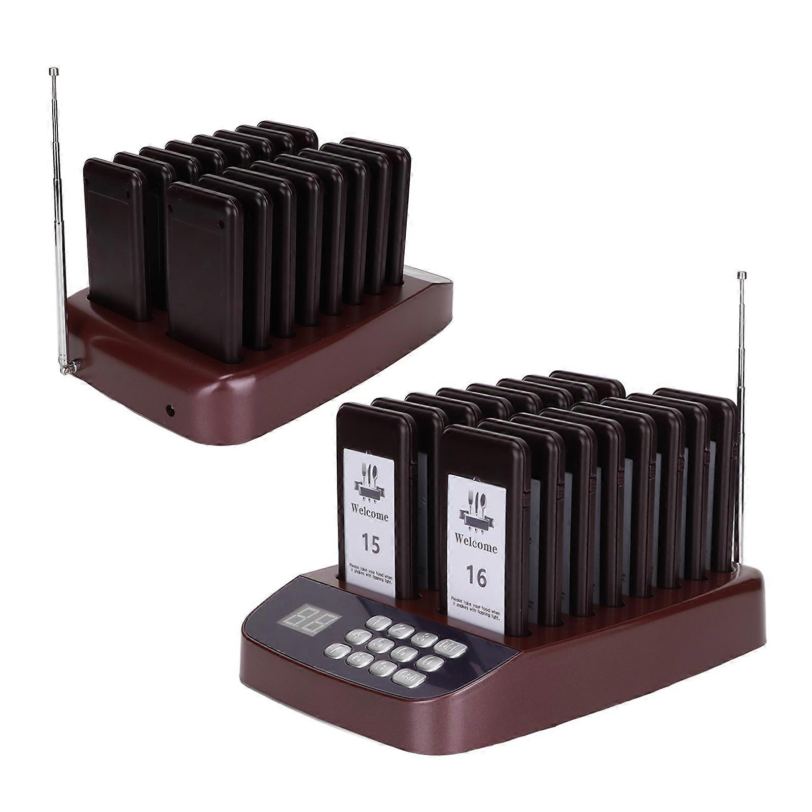 Wireless 16-Receiver Waterproof Pager System, 3 Modes, 1000m Range