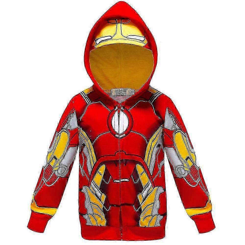 Boys' Spider-man Hooded Jacket 3~8 Years Old Children's Zip-up Hoodie