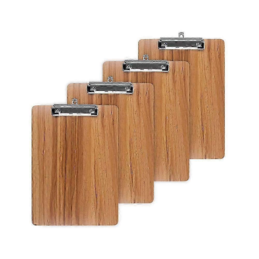 Clipboard / Writing Board / Clipboard A5 4 Pieces Clipboards A5 Elegance Luxury Wood Grain Rounded Corners Clipboard With Robust Clip And Hole For Han