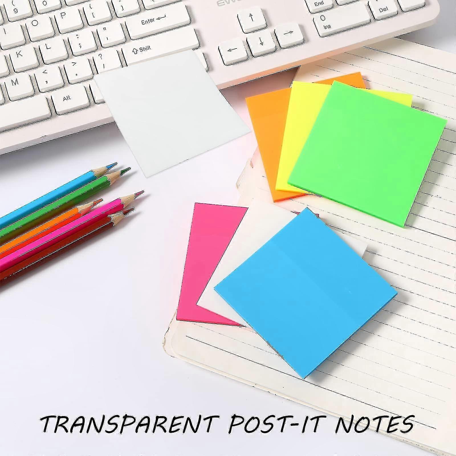 Self-Adhesive Waterproof Notes, 6 Packs of 50 Sheets Each, Sticky Note Set for Home and Office Use