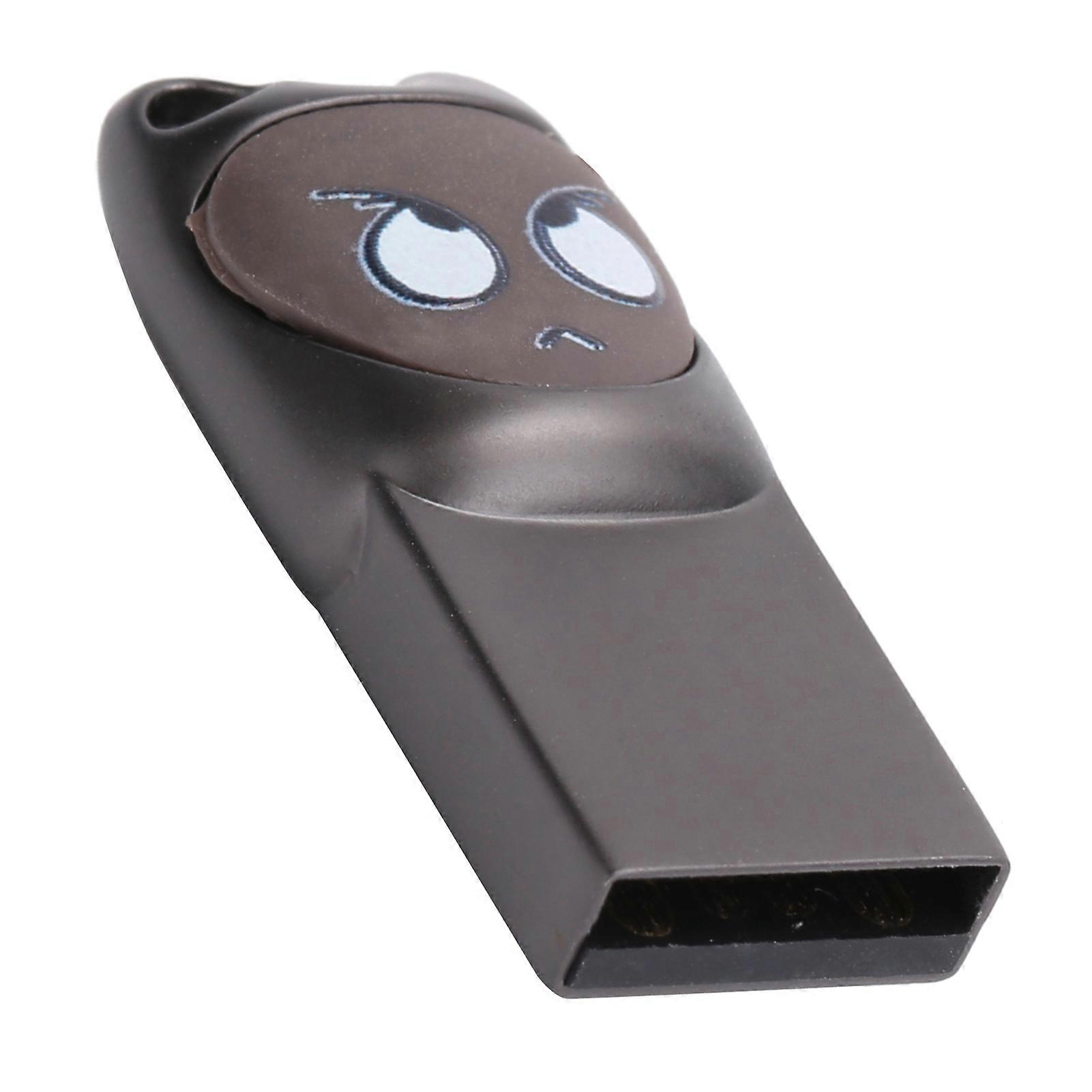 Mini U Disc Flash Drive 128GB USB 2.0 Gray Cute Cartoon Pattern
