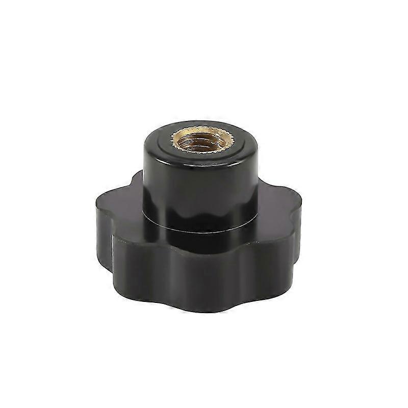 For M10 10mm Dia Thread Plastic Star Head Clamping Knob Grip Black