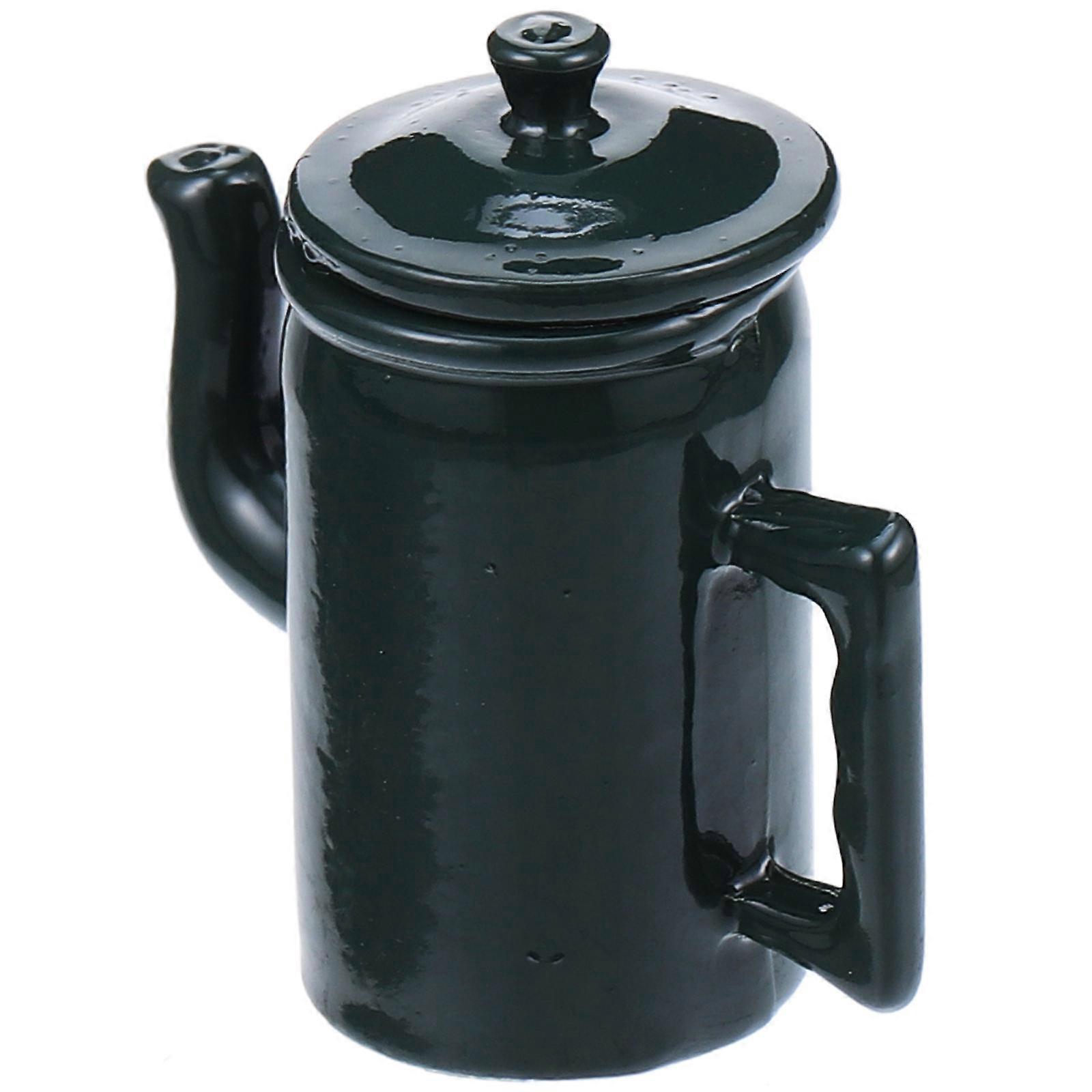 Miniature Water Pot for Decoration Alloy Mini Coffee Pot Model with Lid
