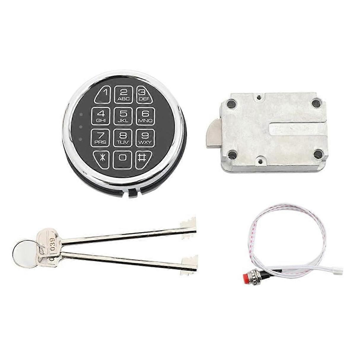 Lock Replacement Solenoid Lock,Chrome Digital Electronic Keypad Lock for Swing Bolt ,Reset Cable,Circuit Board Lock