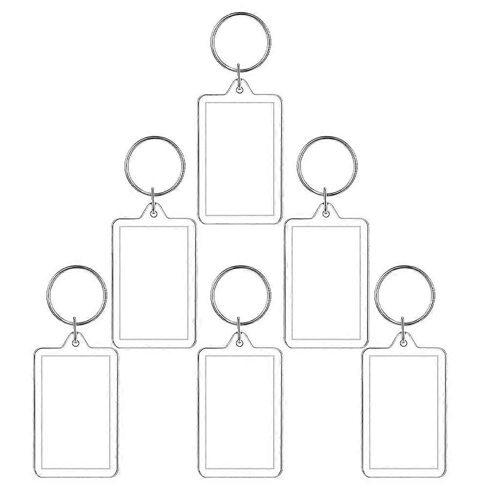 Transparent Acrylic Picture Frame Keychain for Keys 6Pcs Photo Display