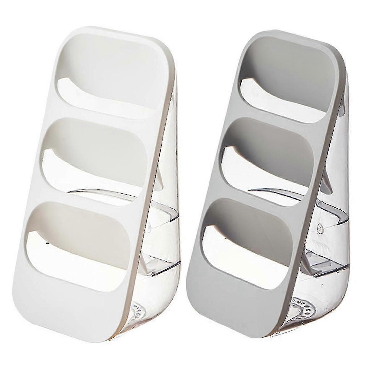 Three-Layer Draining Storage Box for Kitchen Utensils,White & Gray
