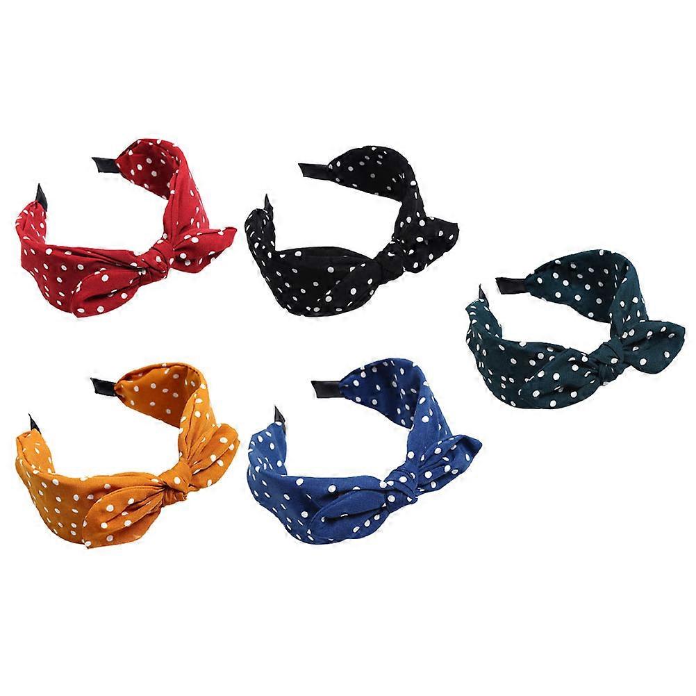 Decorative Bow Headbands for Women Hair Accessories 5Pcs Multicolor Set