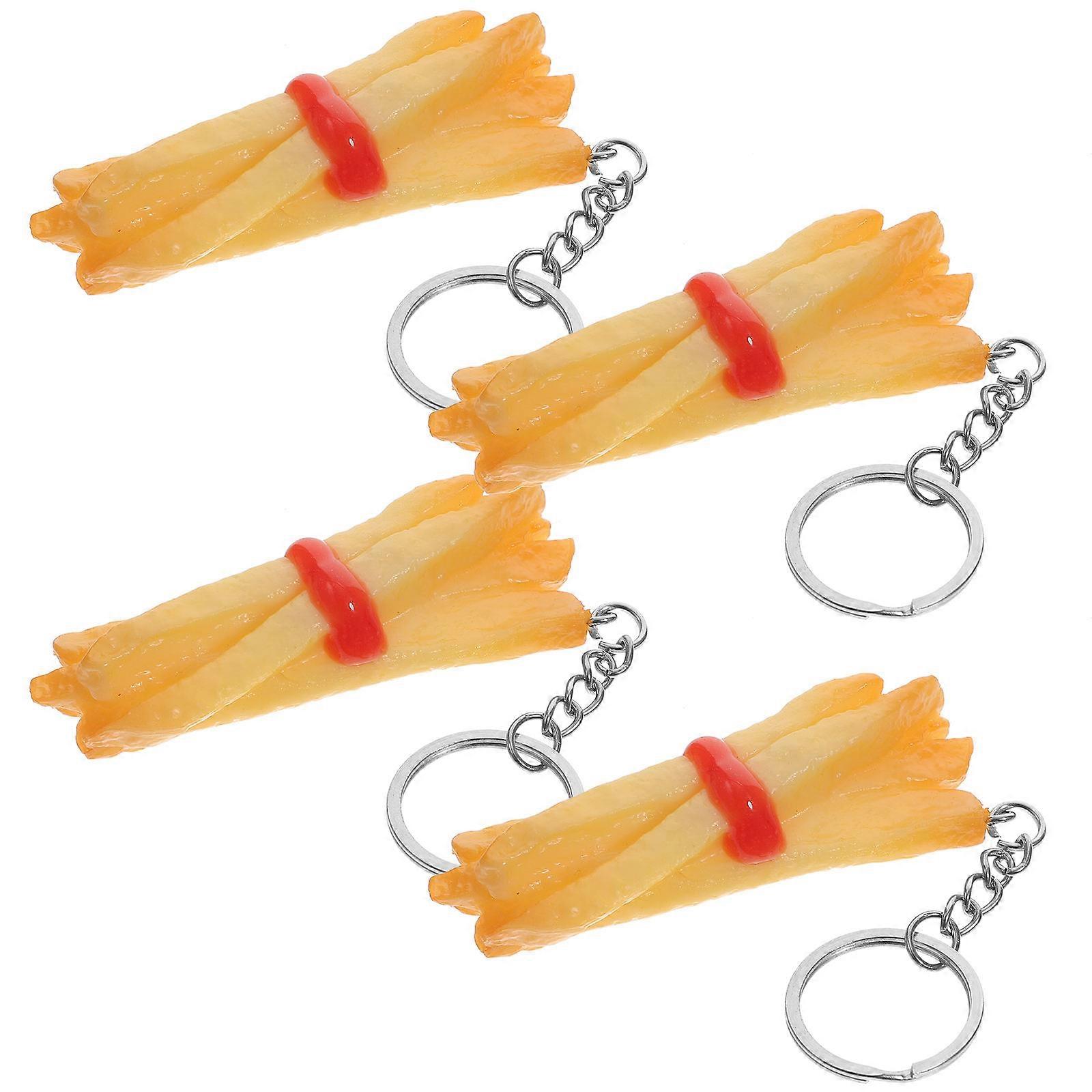 French Fry Keychain for Home Use Multi Pvc Decorative