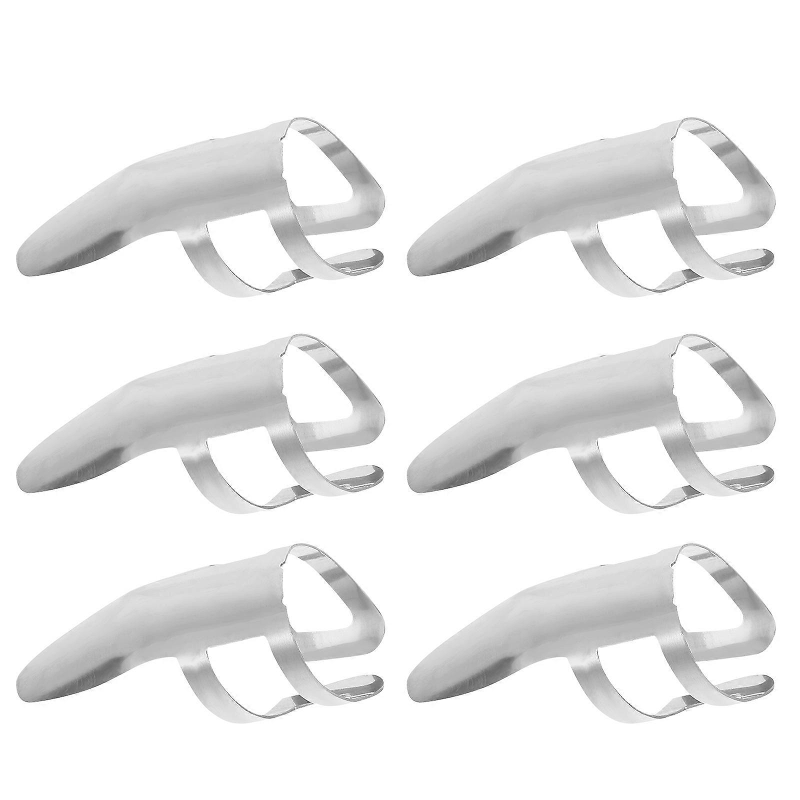 Banjo Finger Picks Stainless Steel for Stringed Instruments Silver Color to Enhance Playability 6Pack