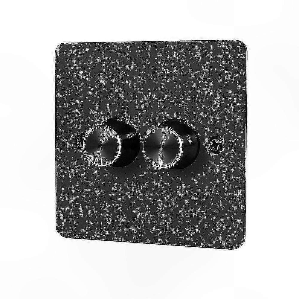 LED Dimmer Control with Dual Rotary Push On/Off, 120W Max, 12V-24V Wall Mount for Lighting Adjustment