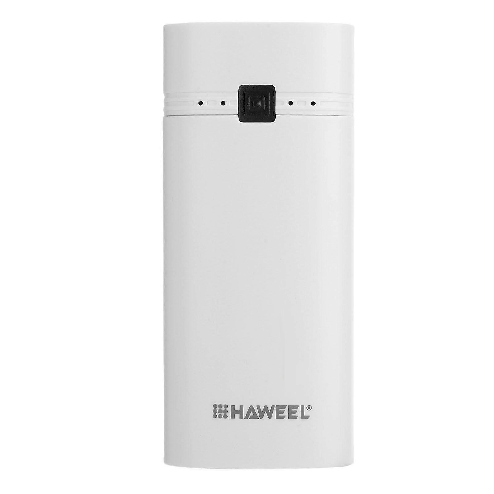 DIY Power Bank Shell Box with 2 USB Output Ports LCD Display and LED Light for 2pcs 18650 Rechargeable Batteries White
