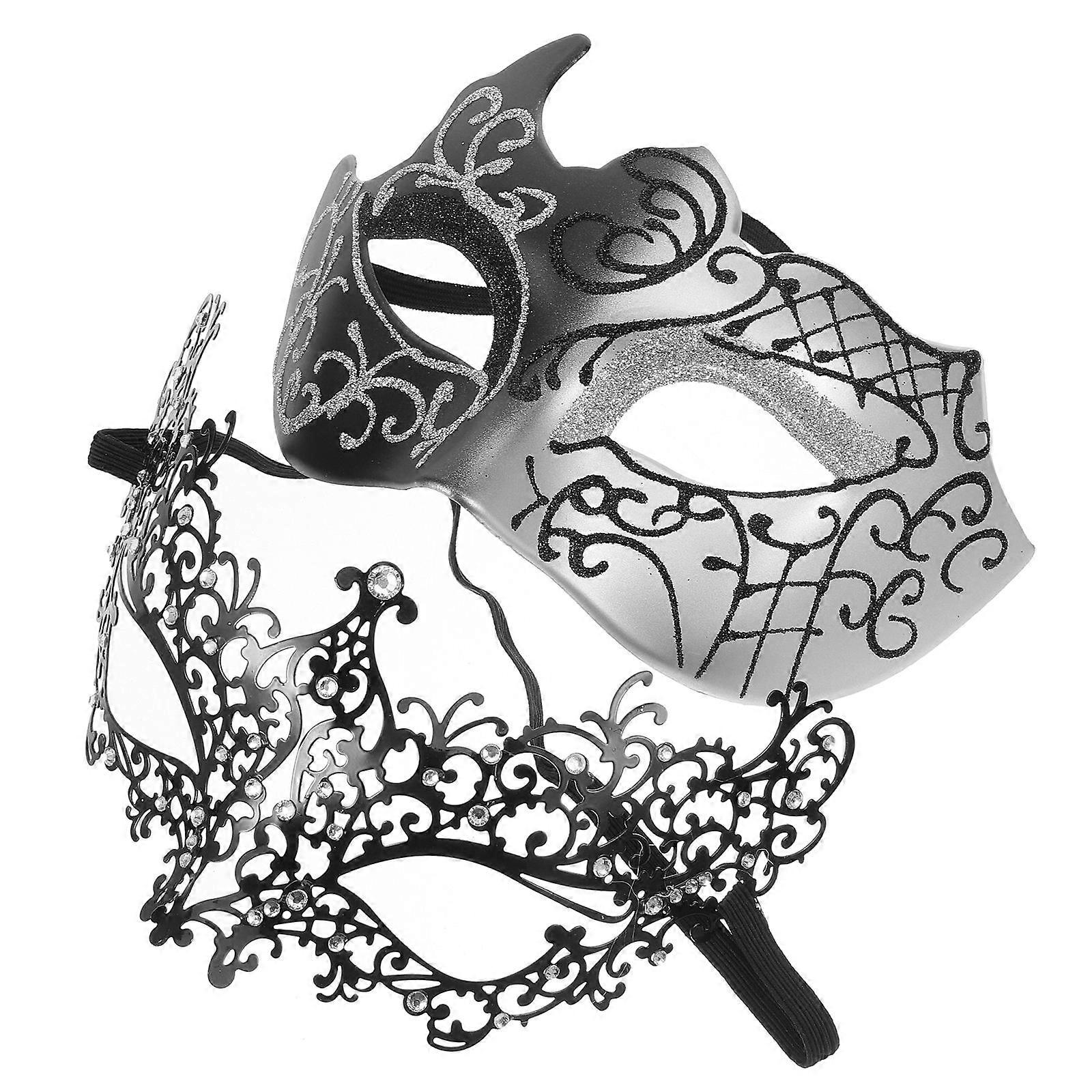 Masquerade Mask Decorative Mask for Couples 1Pair Stylish Assorted Colors