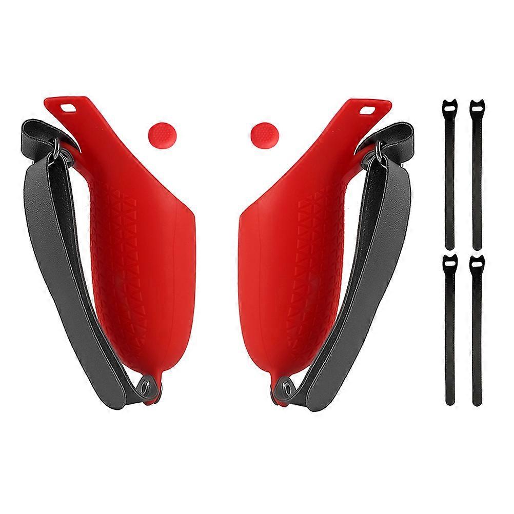 Gaming Use Touch Controller Grip Cover 2Sets Silicone Red Color