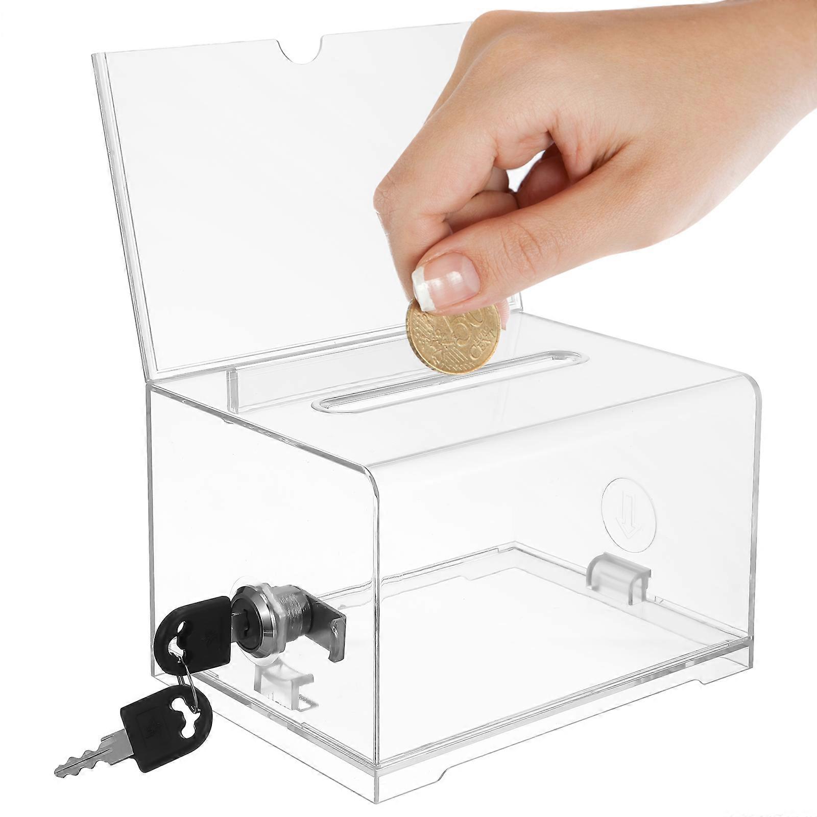 2Pcs Suggestion Box for Fundraising Donation Clear Acrylic Ballot Cases