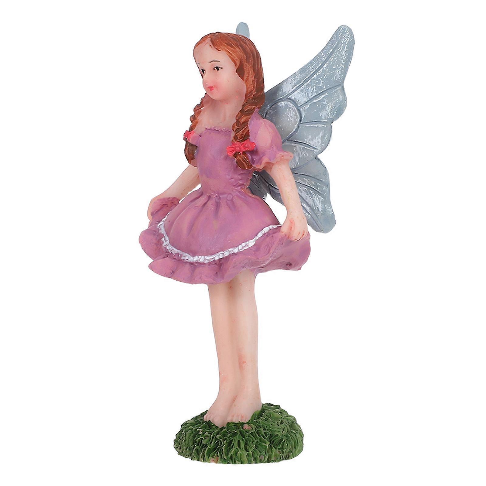 Resin Fairy Ornament Small Figurines for Home Desk Decor 5Pcs Set