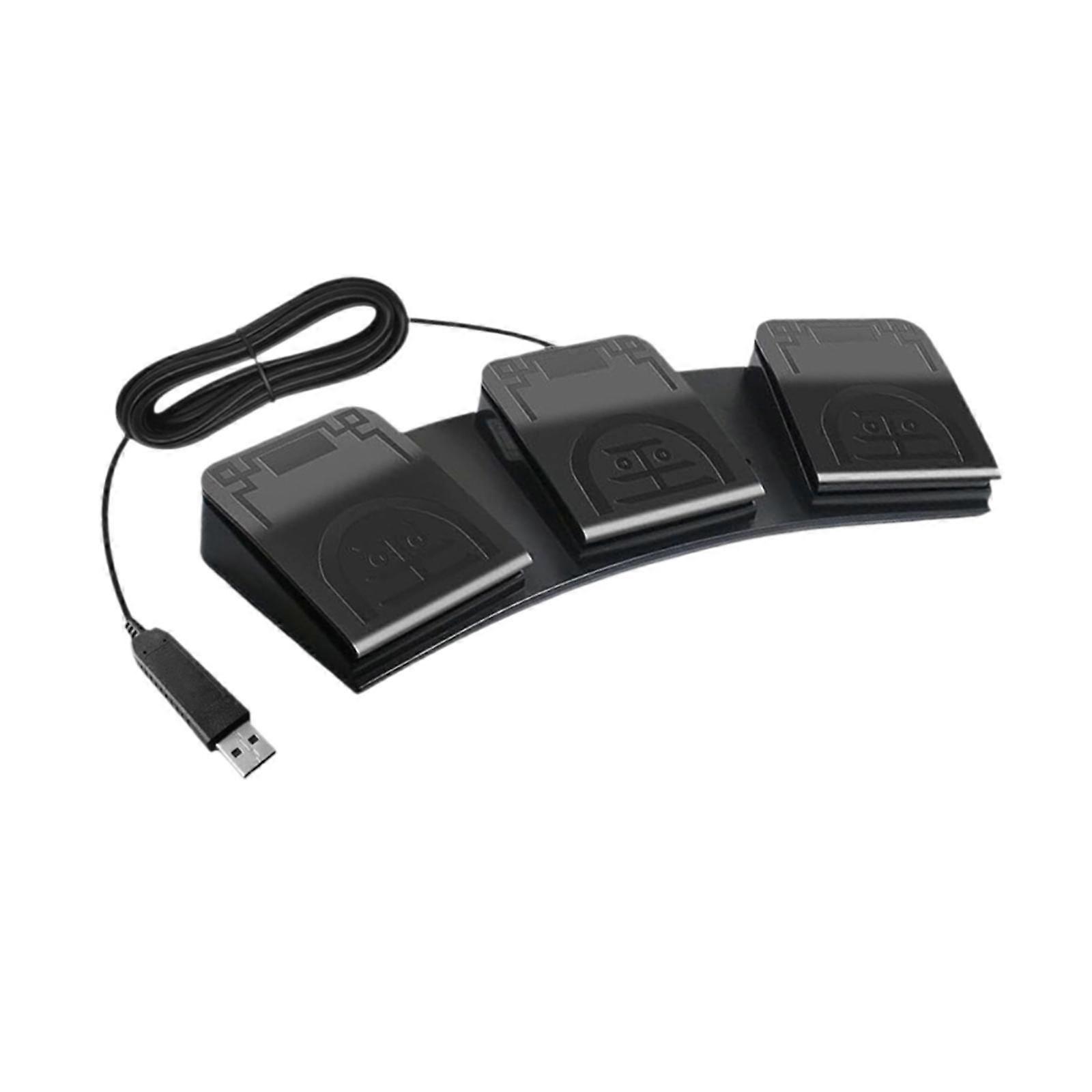 USB Triple Foot Switch Pedal Replaces Computer Mouse Programmable Footswitch