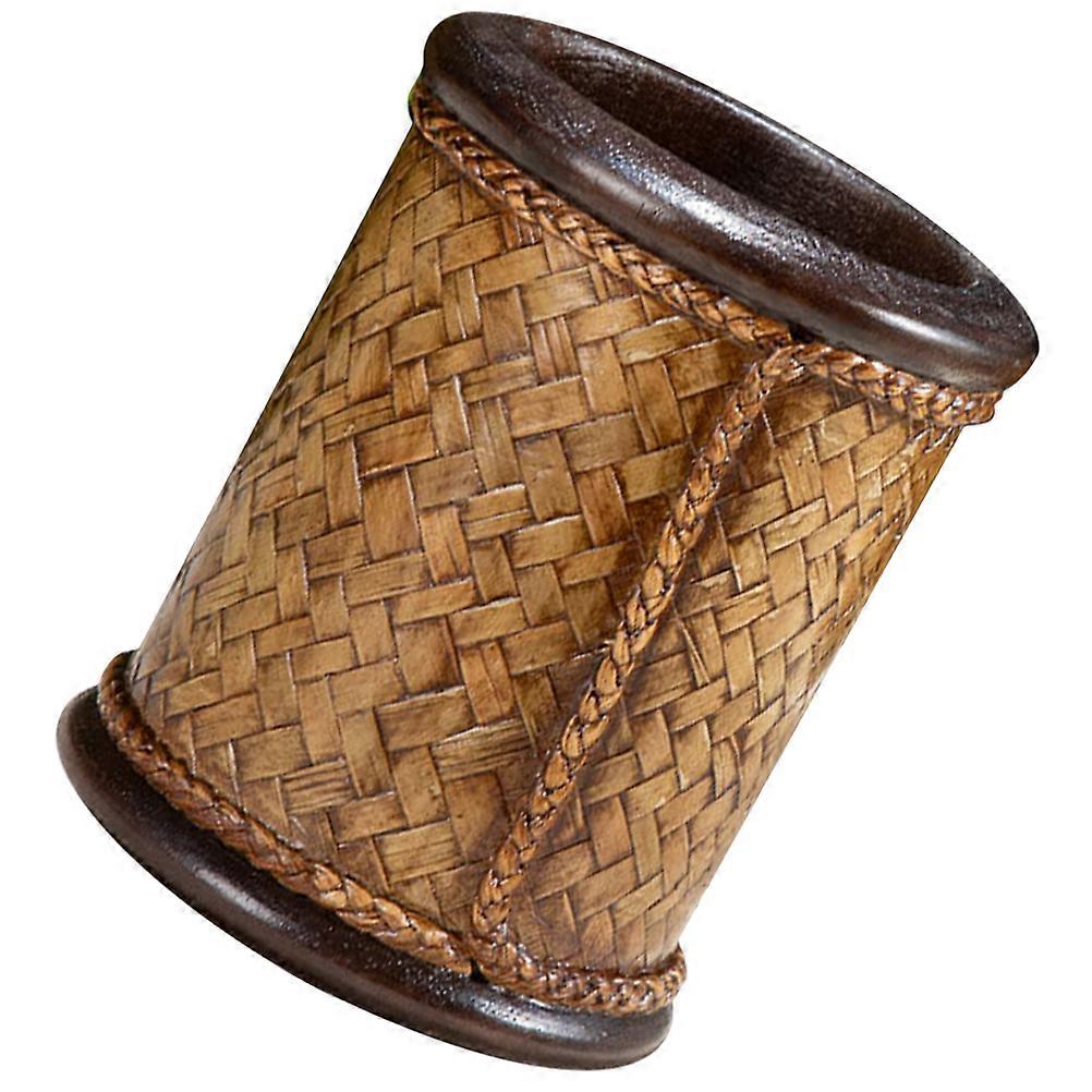 מחזיק עיפרון מעץ קפה לארגון ואחסון שולחן עבודה