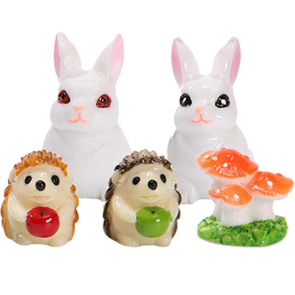 Resin Miniature Rabbit Figurines Decoration for Micro Landscape 25Pcs