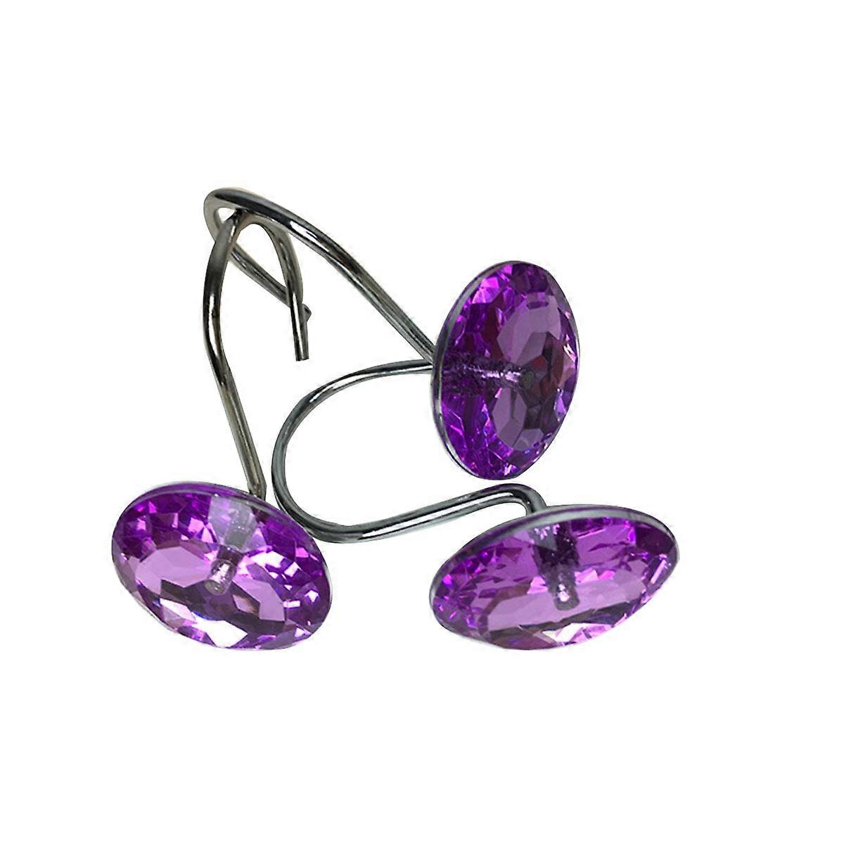 Glamorous Style Shower Curtain Holders Purple Acrylic Material Anti Rust 12Pcs