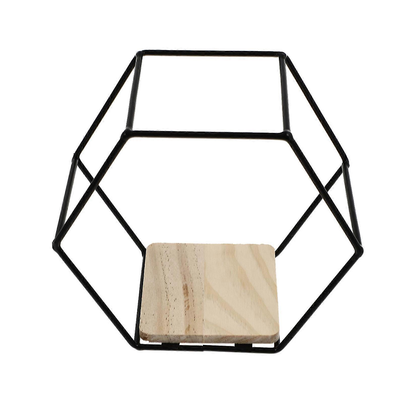 Home Wall-Mounted Storage Shelf Hexagon Shape Storage Rack 1Pcs