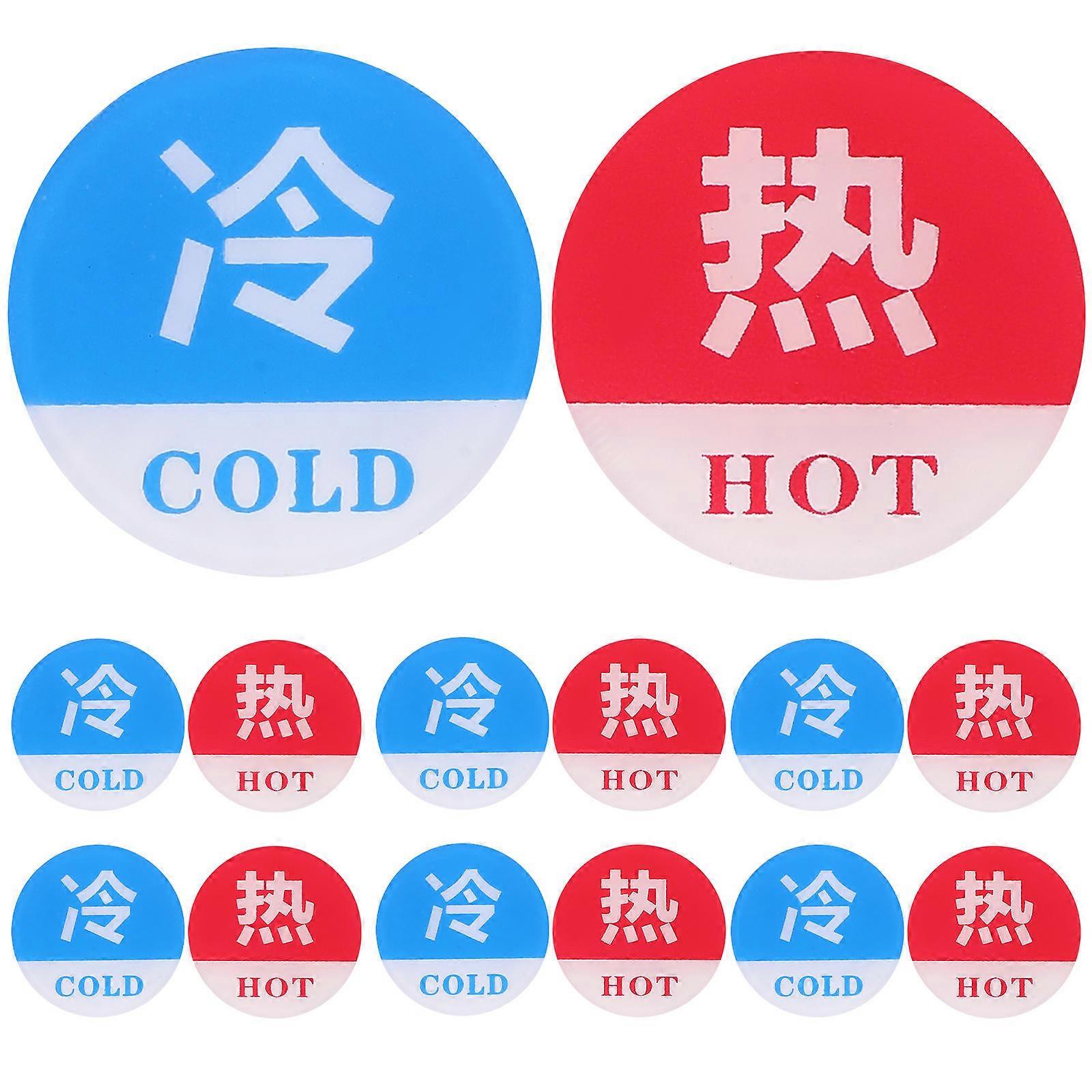 Water Notice Signs For Scenic Spots And Hotels Acrylic Material Identify Hot And Cold Sources 40 Pairs