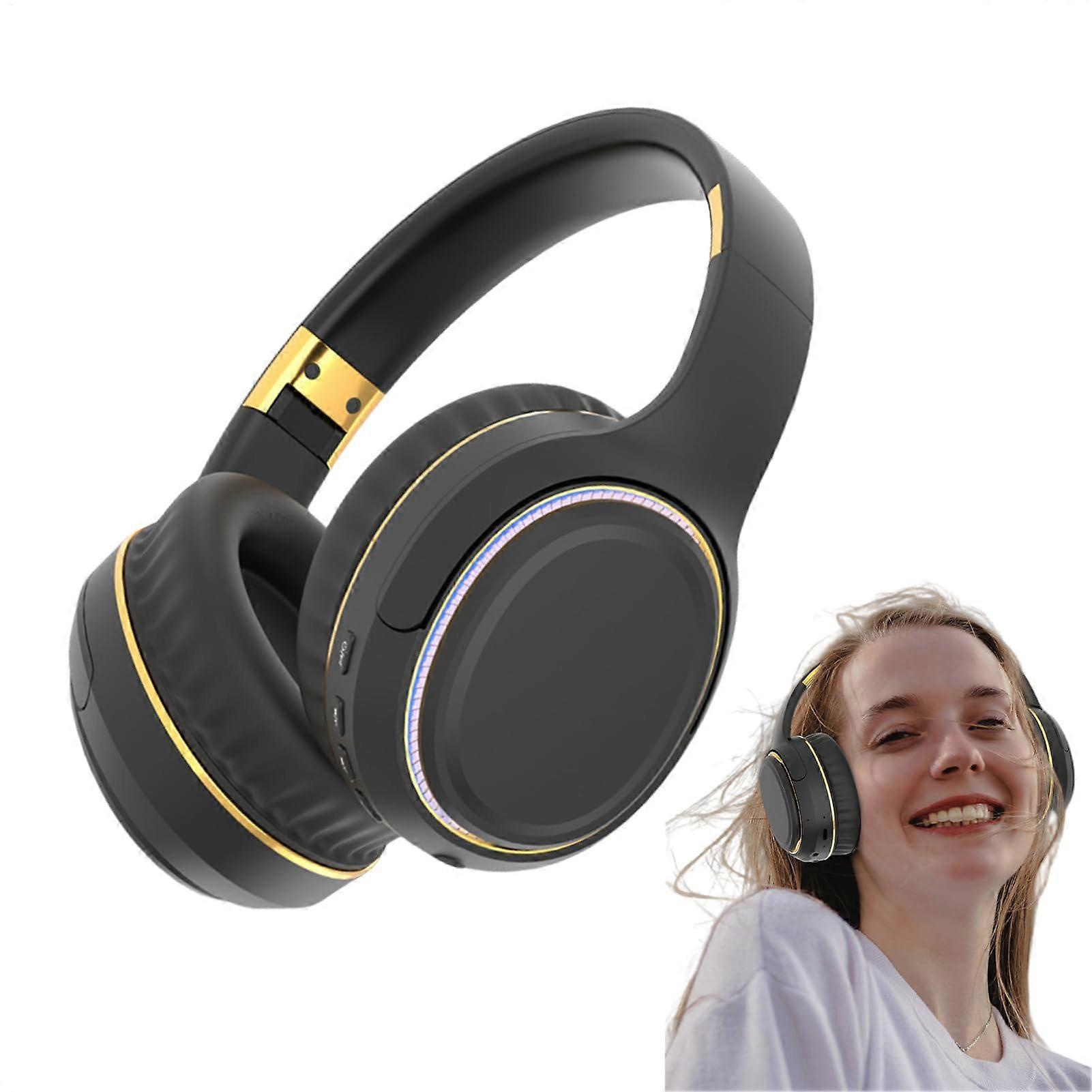 Wireless Headphones Foldable Bluetooth With Breathing Light And Stereo Bass For Commuting And Workouts