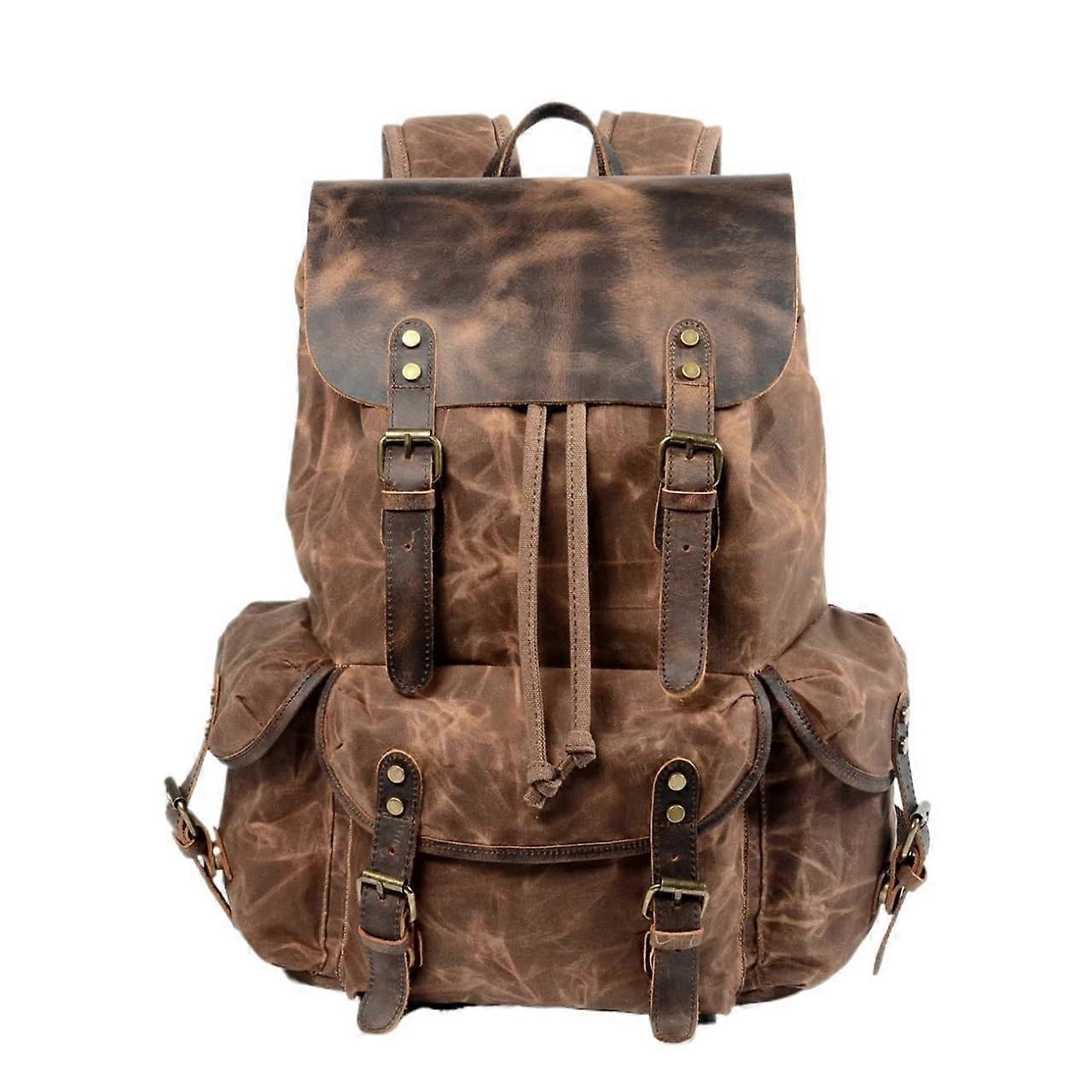 SLR Camera Backpack Waxed Canvas Waterproof, Detachable Camera Compartment, DSLR and Mirrorless, Khaki Liner Bag