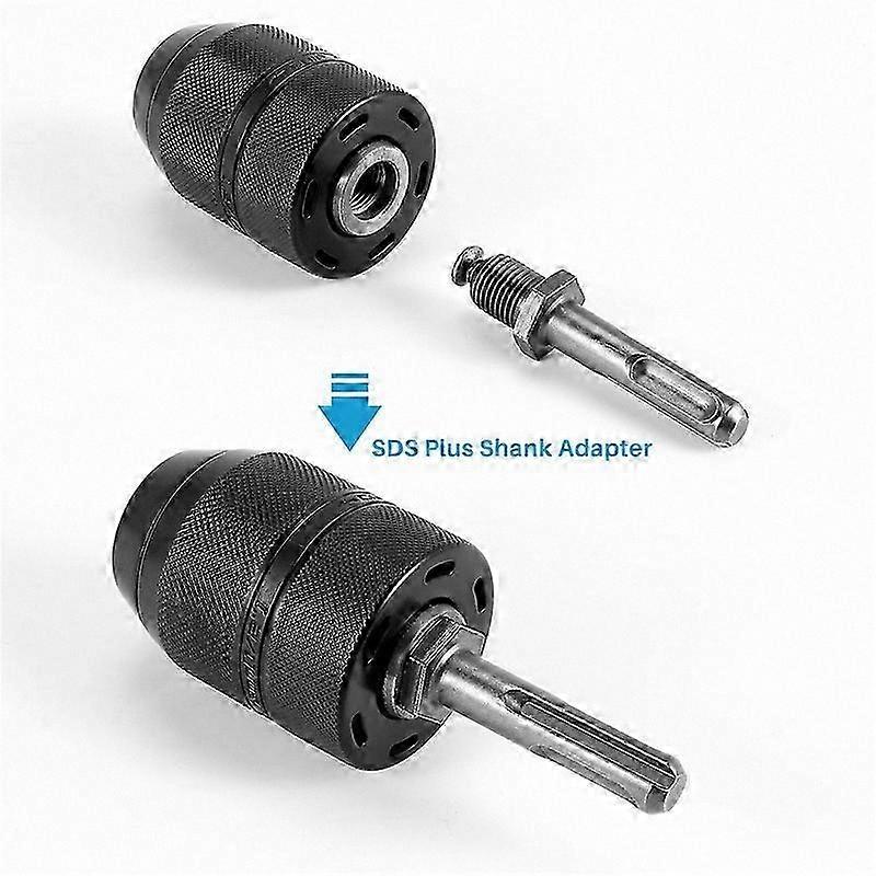 SDS Plus Shank Keyless Drill Chuck, 2-13MM, 1/2-20UNF Thread for Impact Tools