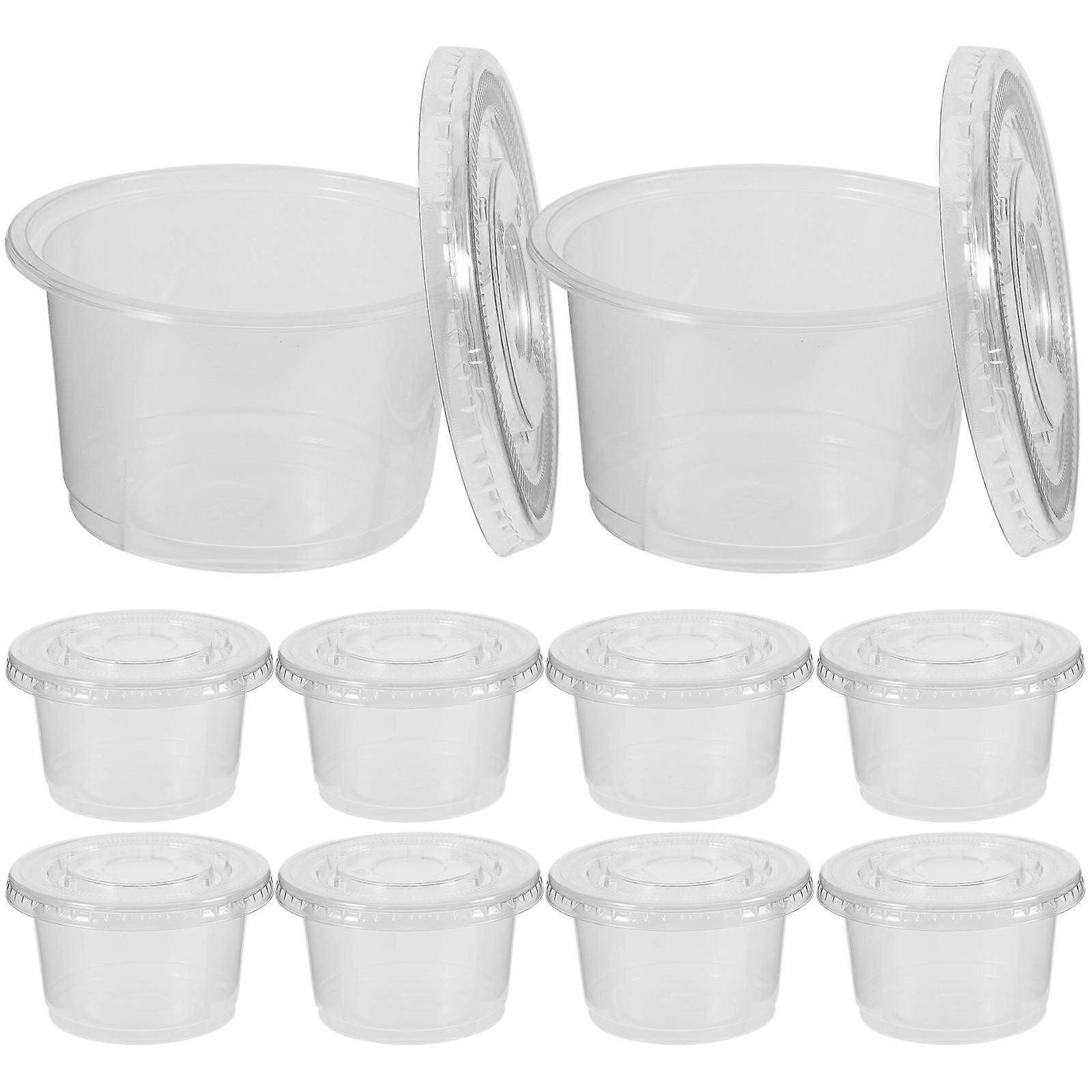 Porridge Cups Clear Cups Round Simple Design General Users 200ml Dust-Proof 50Set