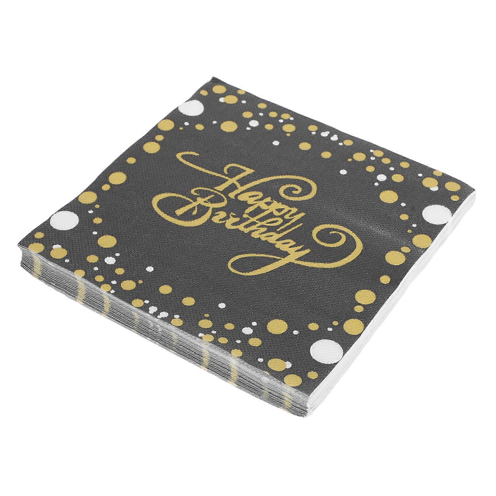 Decorative Birthday Tissue Dot Printed Napkin for Decoration 100Pcs