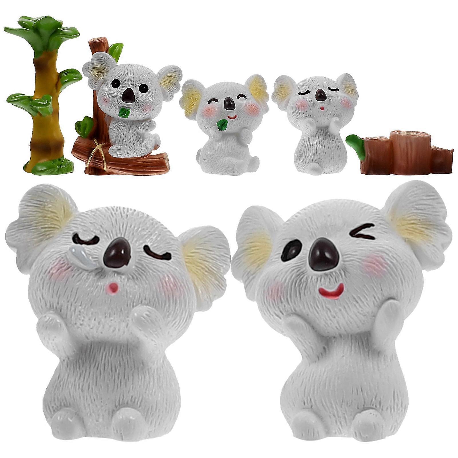Miniature Koala Figurines 35 Pcs Mixed Style Cartoon Shape Ideal For Lawn Landscape Decoration Assorted Color Durable