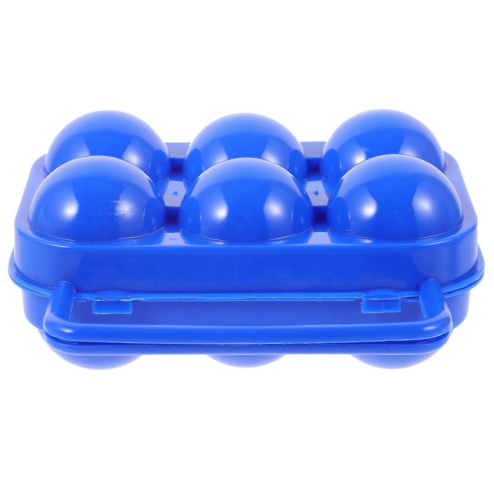 Portable Plastic Egg Storage Box for Eggs with Handle Blue